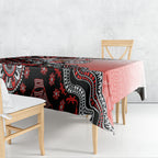 Personalized Sydney Swans Football Mascot Tablecloth Aboriginal Dot Art Style Vibrant Indigenous Pattern Design