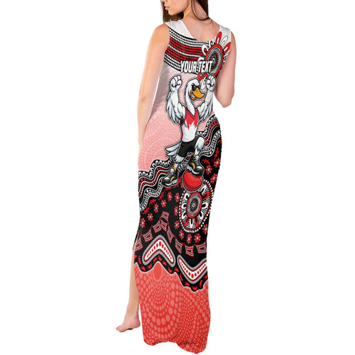 Personalized Sydney Swans Football Mascot Tank Maxi Dress Aboriginal Dot Art Style Vibrant Indigenous Pattern Design