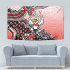 Personalized Sydney Swans Football Mascot Tapestry Aboriginal Dot Art Style Vibrant Indigenous Pattern Design
