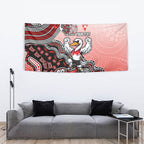 Personalized Sydney Swans Football Mascot Tapestry Aboriginal Dot Art Style Vibrant Indigenous Pattern Design