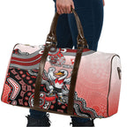 Personalized Sydney Swans Football Mascot Travel Bag Aboriginal Dot Art Style Vibrant Indigenous Pattern Design