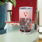 Personalized Sydney Swans Football Mascot Tumbler Cup Aboriginal Dot Art Style Vibrant Indigenous Pattern Design