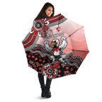 Personalized Sydney Swans Football Mascot Umbrella Aboriginal Dot Art Style Vibrant Indigenous Pattern Design