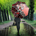 Personalized Sydney Swans Football Mascot Umbrella Aboriginal Dot Art Style Vibrant Indigenous Pattern Design