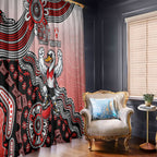 Personalized Sydney Swans Football Mascot Window Curtain Aboriginal Dot Art Style Vibrant Indigenous Pattern Design