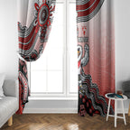 Personalized Sydney Swans Football Mascot Window Curtain Aboriginal Dot Art Style Vibrant Indigenous Pattern Design