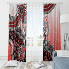 Personalized Sydney Swans Football Mascot Window Curtain Aboriginal Dot Art Style Vibrant Indigenous Pattern Design