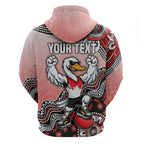 Personalized Sydney Swans Football Mascot Zip Hoodie Aboriginal Dot Art Style Vibrant Indigenous Pattern Design