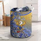 Personalized West Coast Eagles Football Mascot Laundry Basket Aboriginal Dot Art Style Vibrant Indigenous Pattern Design