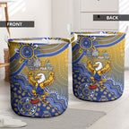 Personalized West Coast Eagles Football Mascot Laundry Basket Aboriginal Dot Art Style Vibrant Indigenous Pattern Design