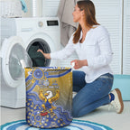 Personalized West Coast Eagles Football Mascot Laundry Basket Aboriginal Dot Art Style Vibrant Indigenous Pattern Design