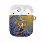 Personalized West Coast Eagles Football Mascot AirPods Case Aboriginal Dot Art Style Vibrant Indigenous Pattern Design