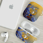 Personalized West Coast Eagles Football Mascot AirPods Case Aboriginal Dot Art Style Vibrant Indigenous Pattern Design
