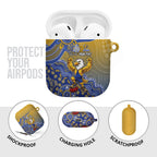 Personalized West Coast Eagles Football Mascot AirPods Case Aboriginal Dot Art Style Vibrant Indigenous Pattern Design