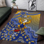 Personalized West Coast Eagles Football Mascot Area Rug Aboriginal Dot Art Style Vibrant Indigenous Pattern Design