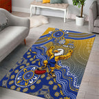 Personalized West Coast Eagles Football Mascot Area Rug Aboriginal Dot Art Style Vibrant Indigenous Pattern Design