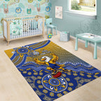 Personalized West Coast Eagles Football Mascot Area Rug Aboriginal Dot Art Style Vibrant Indigenous Pattern Design