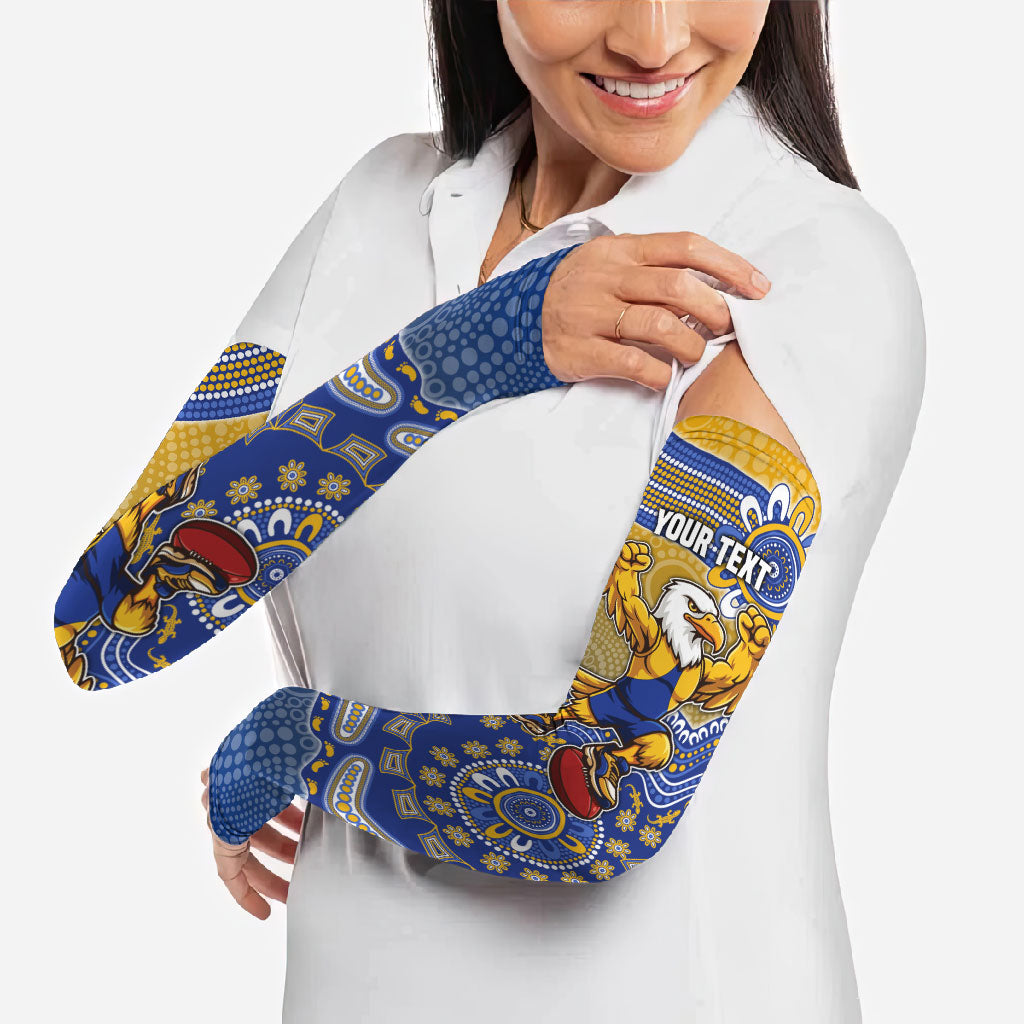 Personalized West Coast Eagles Football Mascot Arm Sleeves Aboriginal Dot Art Style Vibrant Indigenous Pattern Design