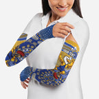 Personalized West Coast Eagles Football Mascot Arm Sleeves Aboriginal Dot Art Style Vibrant Indigenous Pattern Design
