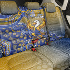 Personalized West Coast Eagles Football Mascot Back Car Seat Cover Aboriginal Dot Art Style Vibrant Indigenous Pattern Design
