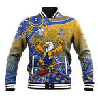 Personalized West Coast Eagles Football Mascot Baseball Jacket Aboriginal Dot Art Style Vibrant Indigenous Pattern Design