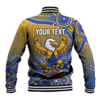 Personalized West Coast Eagles Football Mascot Baseball Jacket Aboriginal Dot Art Style Vibrant Indigenous Pattern Design