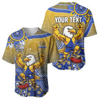 Personalized West Coast Eagles Football Mascot Baseball Jersey Aboriginal Dot Art Style Vibrant Indigenous Pattern Design