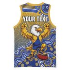 Personalized West Coast Eagles Football Mascot Basketball Jersey Aboriginal Dot Art Style Vibrant Indigenous Pattern Design