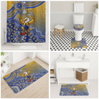 Personalized West Coast Eagles Football Mascot Bathroom Set Aboriginal Dot Art Style Vibrant Indigenous Pattern Design