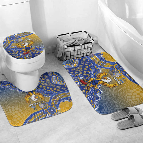 Personalized West Coast Eagles Football Mascot Bathroom Set Aboriginal Dot Art Style Vibrant Indigenous Pattern Design