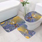 Personalized West Coast Eagles Football Mascot Bathroom Set Aboriginal Dot Art Style Vibrant Indigenous Pattern Design