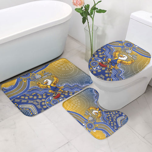Personalized West Coast Eagles Football Mascot Bathroom Set Aboriginal Dot Art Style Vibrant Indigenous Pattern Design