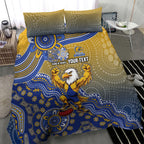 Personalized West Coast Eagles Football Mascot Bedding Set Aboriginal Dot Art Style Vibrant Indigenous Pattern Design