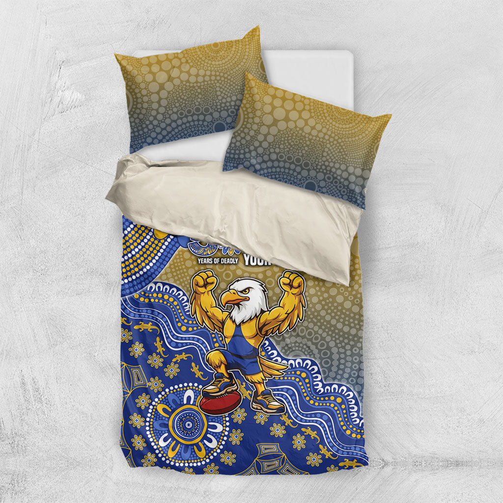 Personalized West Coast Eagles Football Mascot Bedding Set Aboriginal Dot Art Style Vibrant Indigenous Pattern Design