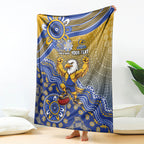 Personalized West Coast Eagles Football Mascot Blanket Aboriginal Dot Art Style Vibrant Indigenous Pattern Design