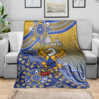 Personalized West Coast Eagles Football Mascot Blanket Aboriginal Dot Art Style Vibrant Indigenous Pattern Design