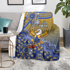 Personalized West Coast Eagles Football Mascot Blanket Aboriginal Dot Art Style Vibrant Indigenous Pattern Design