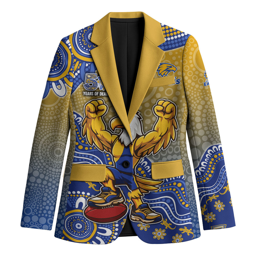 Personalized West Coast Eagles Football Mascot Blazer Aboriginal Dot Art Style Vibrant Indigenous Pattern Design
