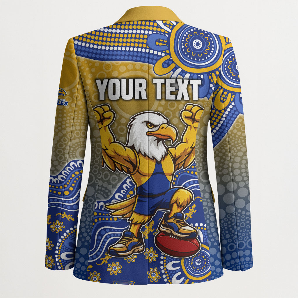 Personalized West Coast Eagles Football Mascot Blazer Aboriginal Dot Art Style Vibrant Indigenous Pattern Design