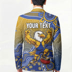 Personalized West Coast Eagles Football Mascot Blazer Aboriginal Dot Art Style Vibrant Indigenous Pattern Design