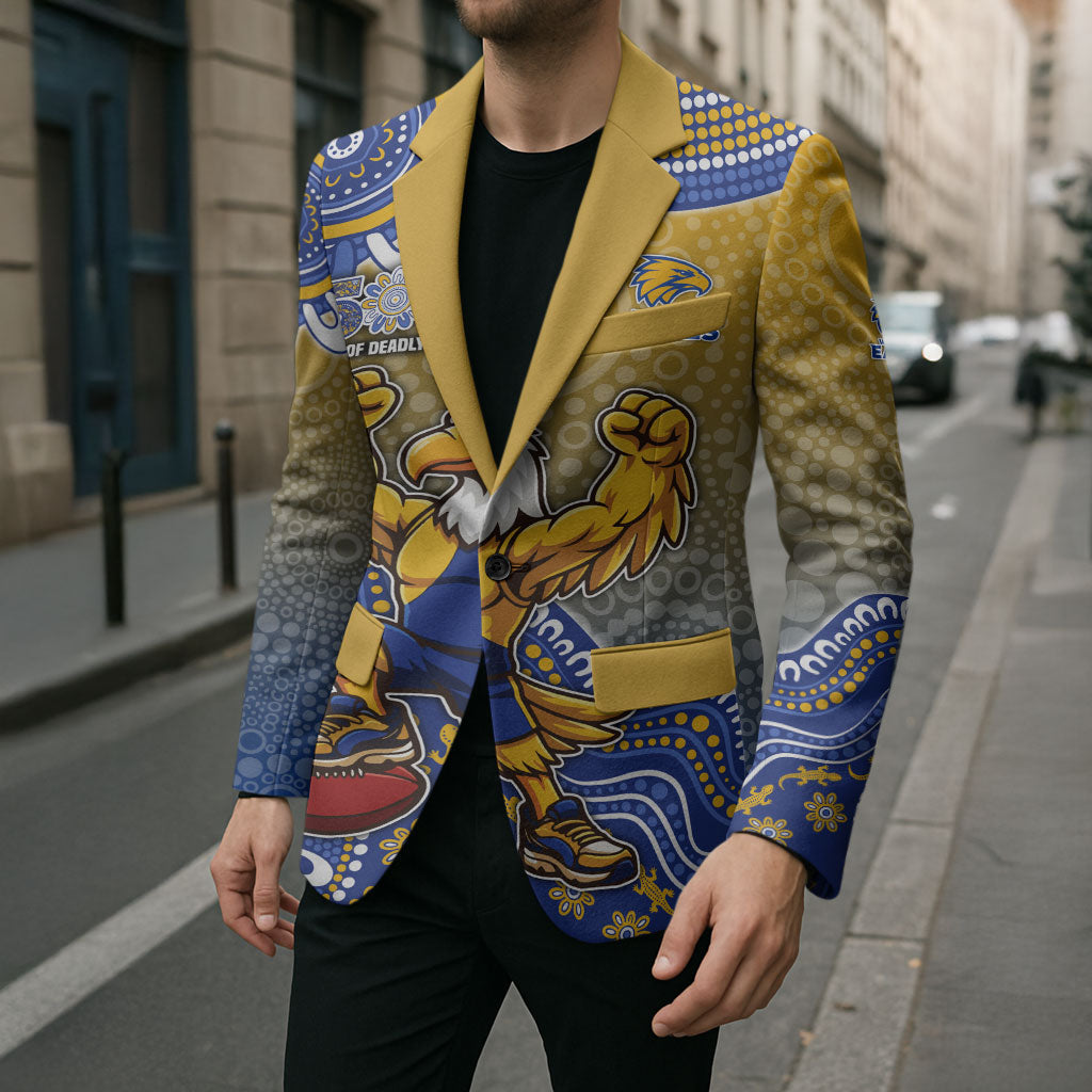 Personalized West Coast Eagles Football Mascot Blazer Aboriginal Dot Art Style Vibrant Indigenous Pattern Design