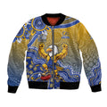 Personalized West Coast Eagles Football Mascot Bomber Jacket Aboriginal Dot Art Style Vibrant Indigenous Pattern Design