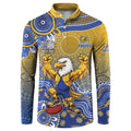 Personalized West Coast Eagles Football Mascot Button Sweatshirt Aboriginal Dot Art Style Vibrant Indigenous Pattern Design