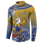 Personalized West Coast Eagles Football Mascot Button Sweatshirt Aboriginal Dot Art Style Vibrant Indigenous Pattern Design