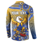 Personalized West Coast Eagles Football Mascot Button Sweatshirt Aboriginal Dot Art Style Vibrant Indigenous Pattern Design