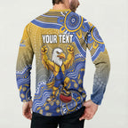 Personalized West Coast Eagles Football Mascot Button Sweatshirt Aboriginal Dot Art Style Vibrant Indigenous Pattern Design