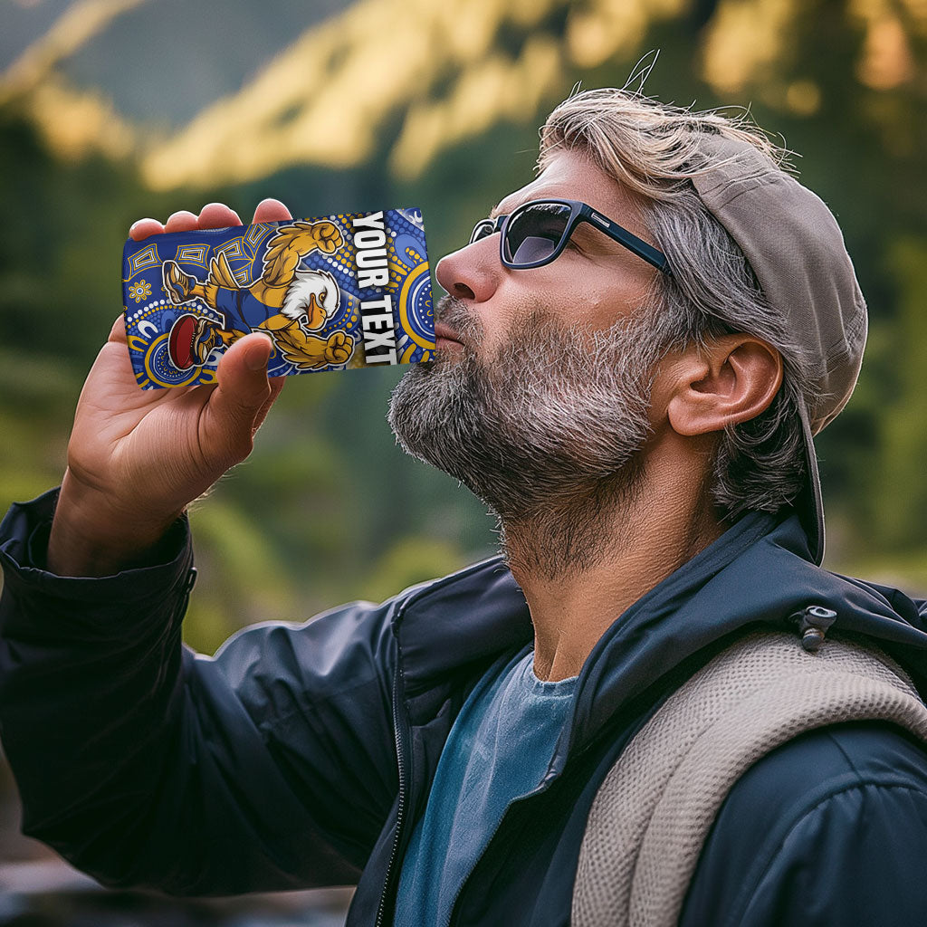 Personalized West Coast Eagles Football Mascot 4 in 1 Can Cooler Tumbler Aboriginal Dot Art Style Vibrant Indigenous Pattern Design