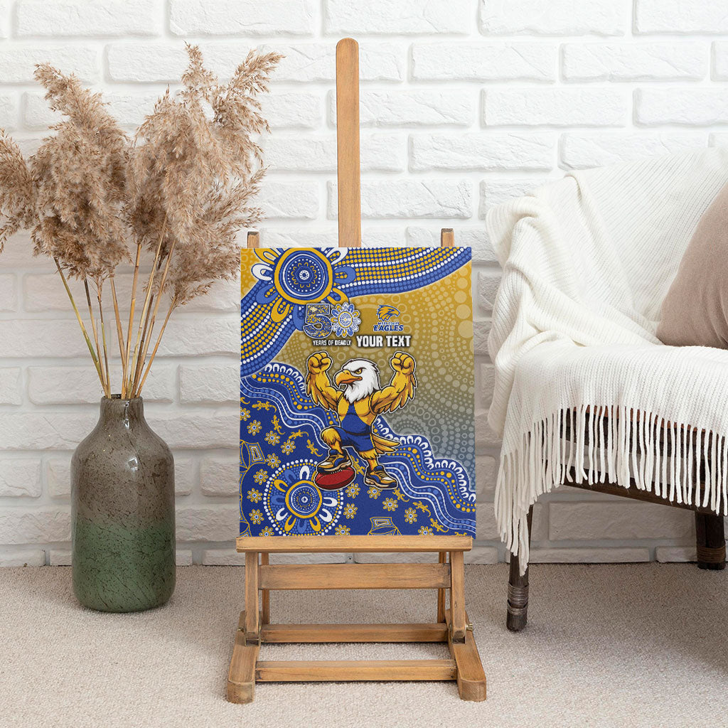 Personalized West Coast Eagles Football Mascot Canvas Wall Art Aboriginal Dot Art Style Vibrant Indigenous Pattern Design