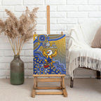 Personalized West Coast Eagles Football Mascot Canvas Wall Art Aboriginal Dot Art Style Vibrant Indigenous Pattern Design