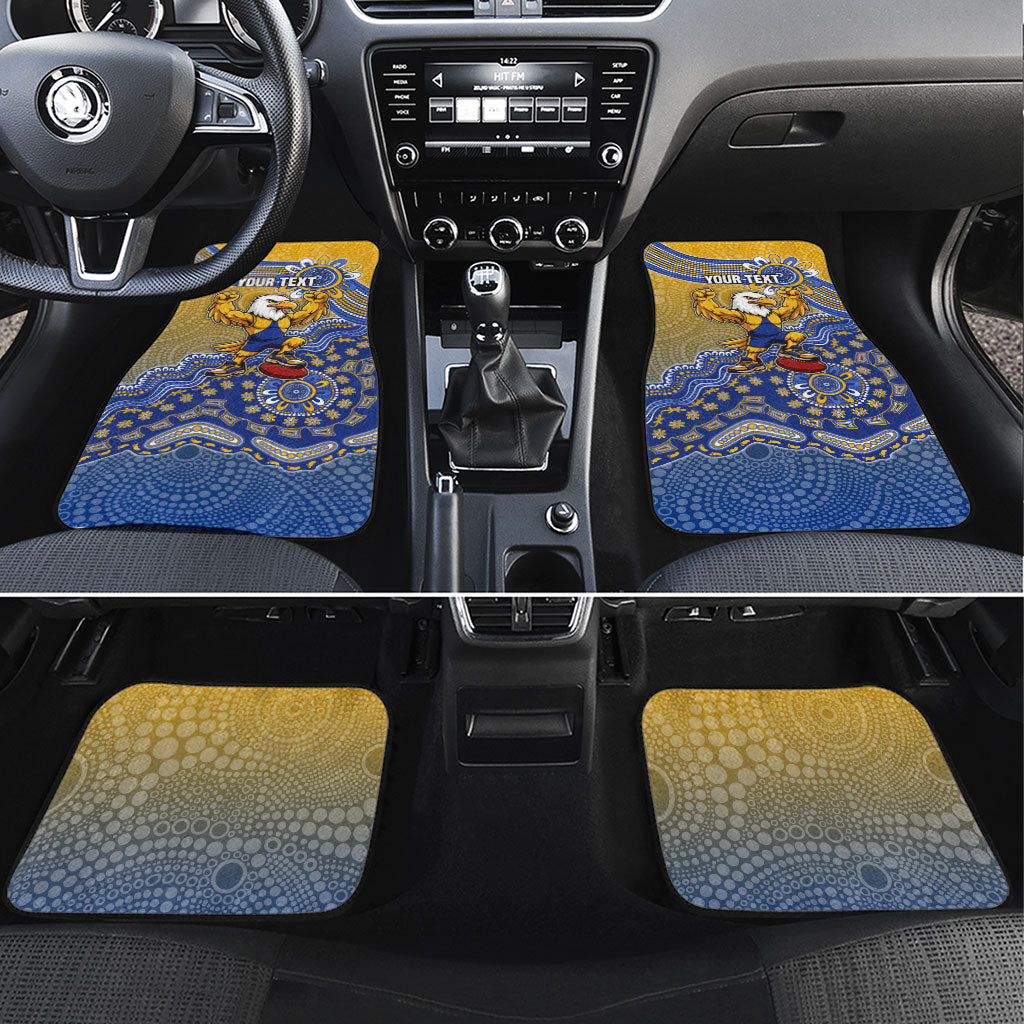 Personalized West Coast Eagles Football Mascot Car Mats Aboriginal Dot Art Style Vibrant Indigenous Pattern Design